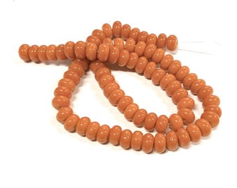 Perline di vetro arancione Abacus: Rondelle da 8 mm, 1 filo (n. SP941-2189A)