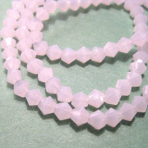 1 Strand (95pcs) of Opaque Pink Bicone Beads 4mm Glass Beads (N0.BC120-645)