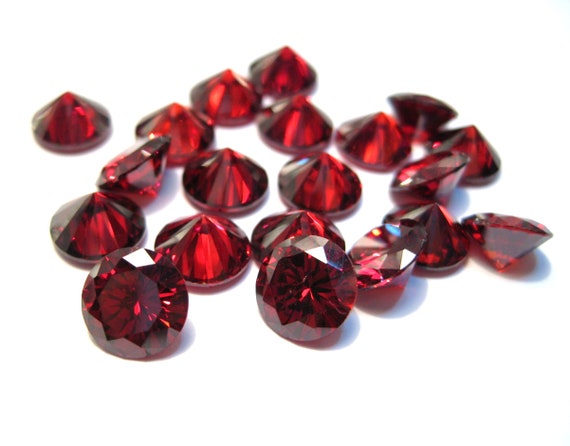 Garnet Coloured Cubic Zirconia Faceted Stones
