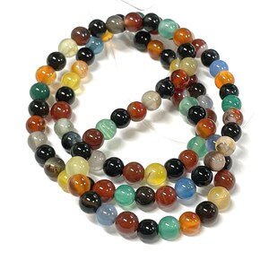 1 rang de perles de pierre naturelle rondes lisses d&#39;agate naturelle 4 mm (GMMAG-2480)
