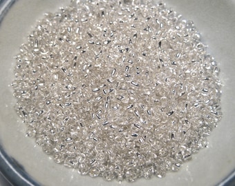 20 Grams Clear Silver Lined Glass Seed Beads 11/0 2mm(No.SL21-025)
