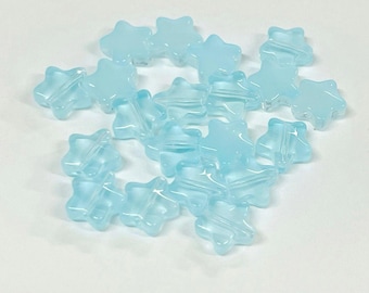 20 Aqua Blue Star Glass Beads  (8mm)(No.ST9-3182)