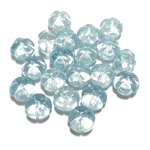 20 szt. przezroczystych niebieskich szklanych koralików kwiatowych 10 mm (nr FLDL14-1542)