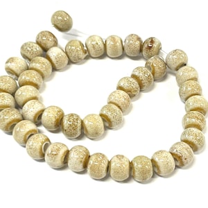 1 Strand (40pcs) of Creamy Brown Mixed Ceramic Beads 6mm(No.CM2-435A)