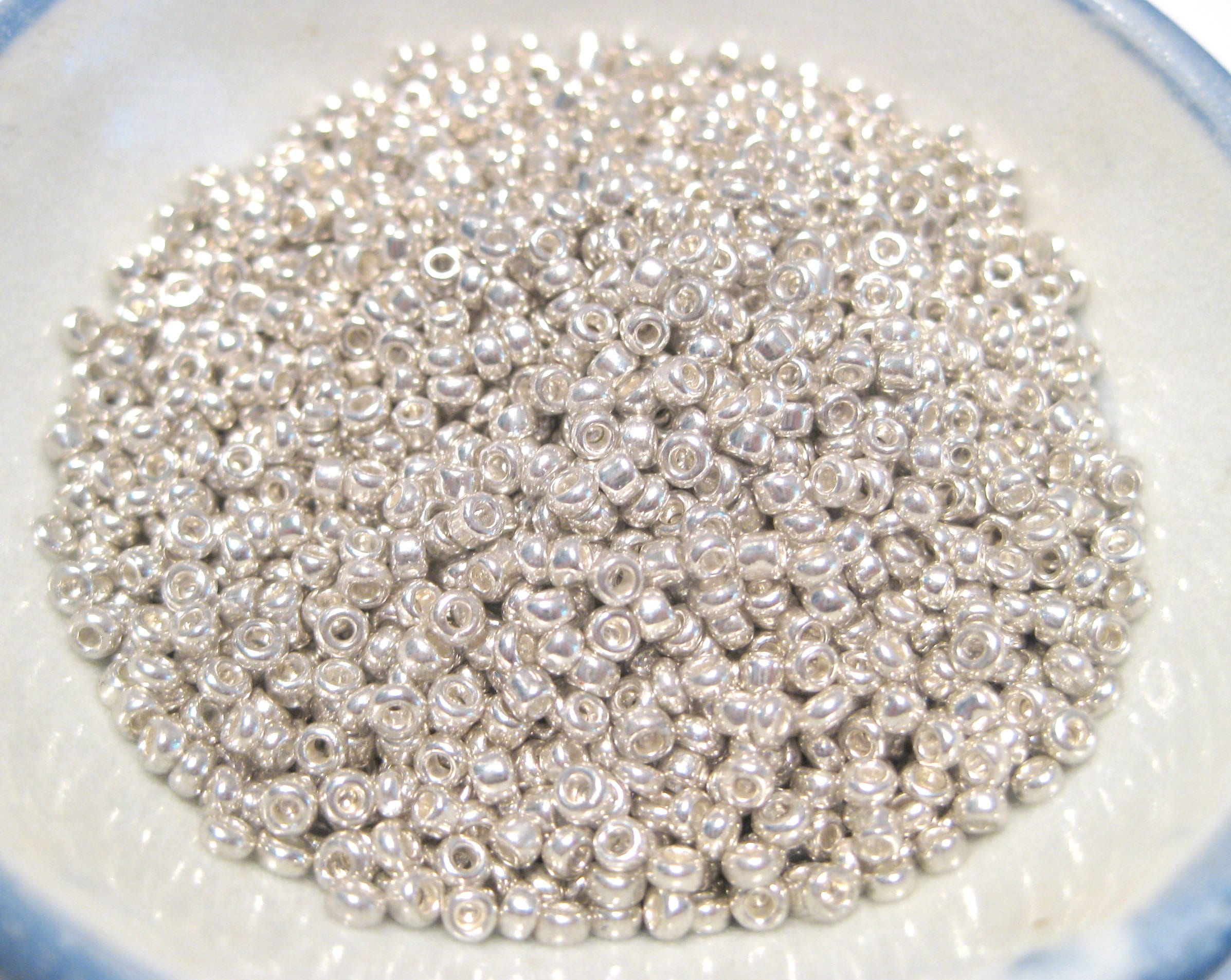 20g Metallic Silver Seed Beads 11/0 Glass Seed Beads Etsy