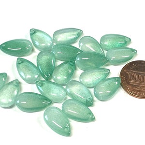 20pcs of Imitation Jade Mint Green Gradient Teardrop Beads 13mm(No. TD43-2861)