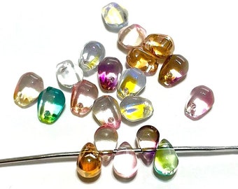 20pcs of Mixed Small Teardrops Beads Glass Beads 6mm (NO.TTD40-1655)