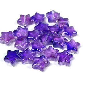 20pcs of Purple Translucent Star Beads 10mm(No.ST32-1062)