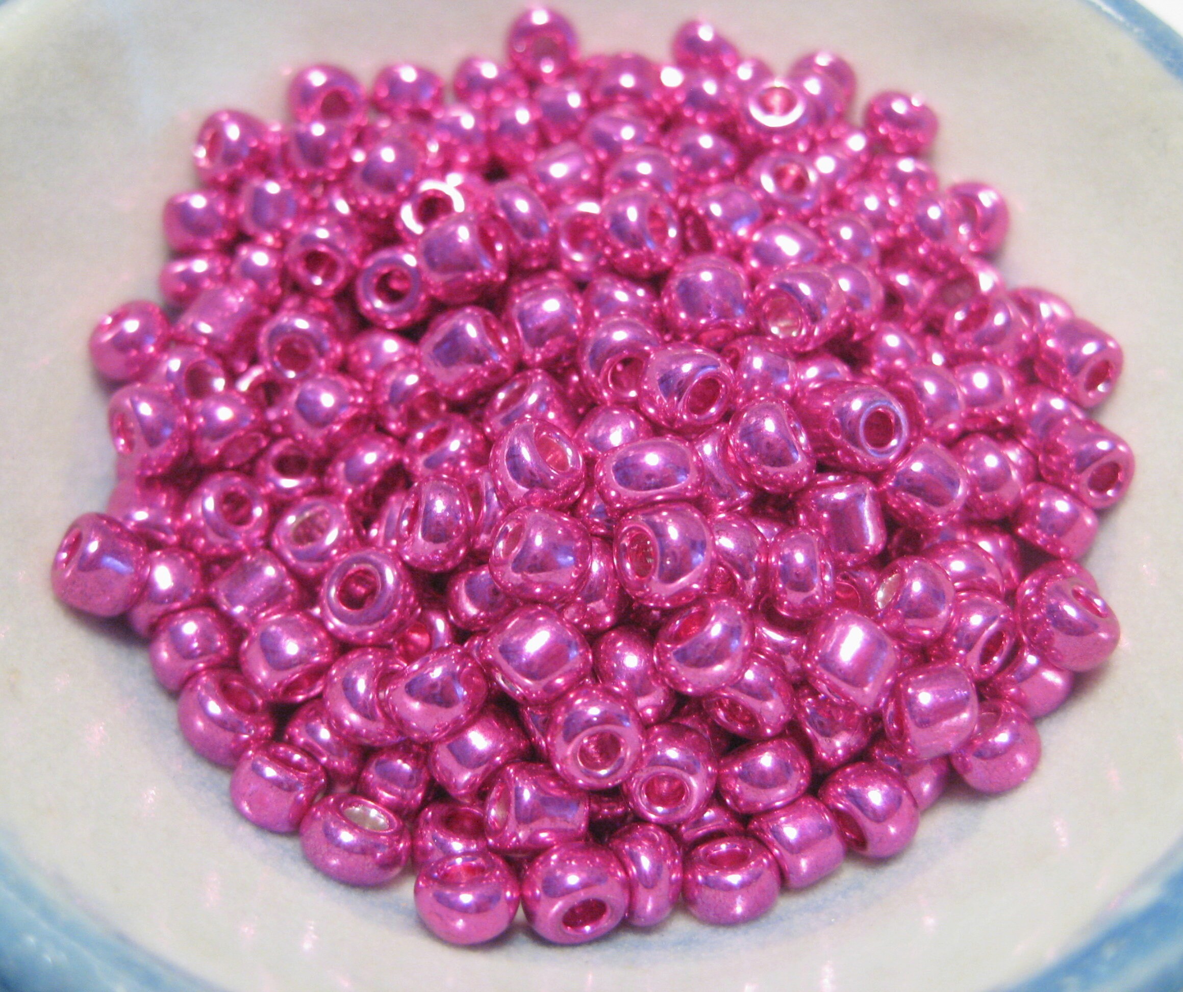 20g Metallic Hot Pink Seed Beads 6/0 Glass Seed Beads Etsy UK