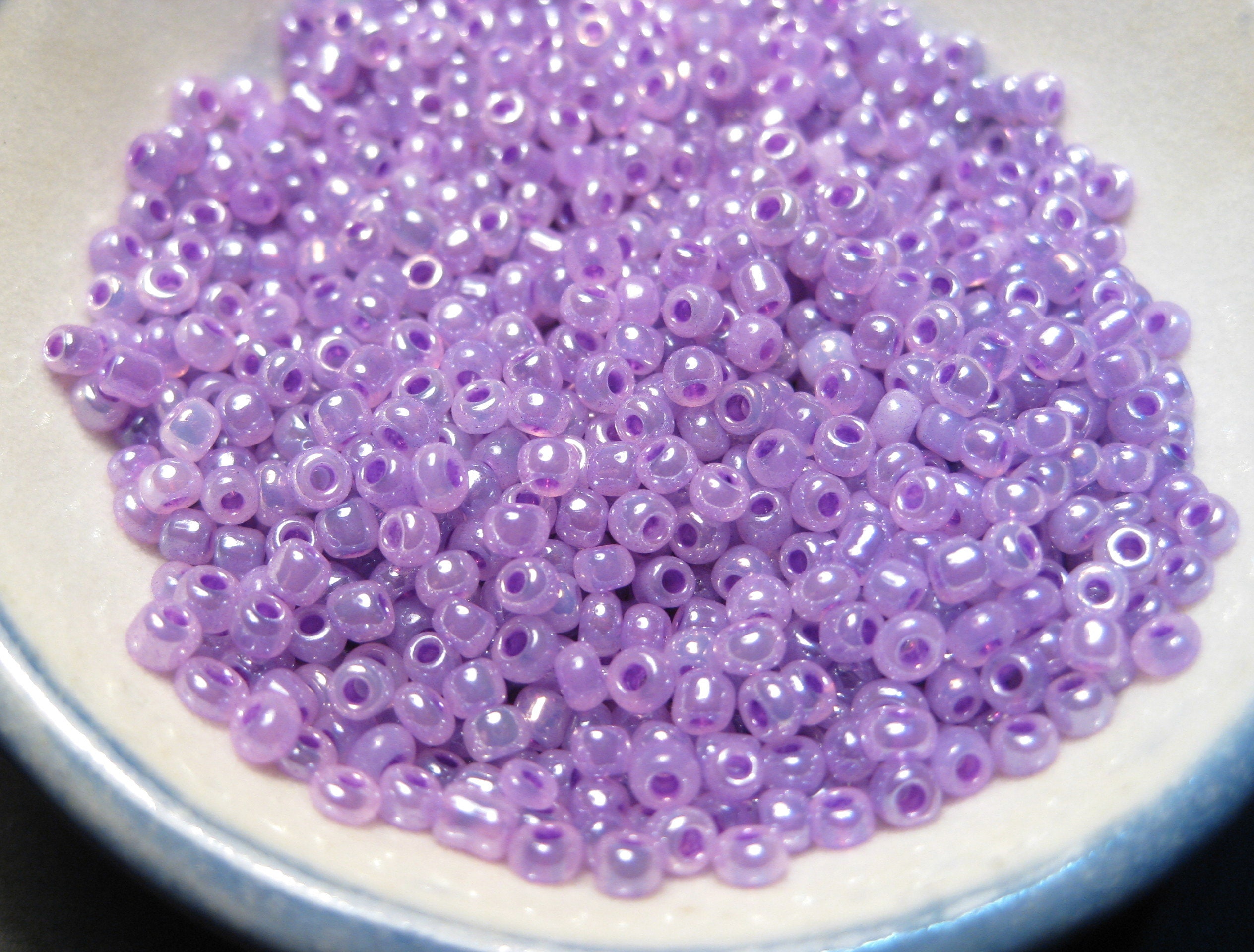 20 Grams Violet Purple Creamy Seed Beads 11/0 Glass Seed Beads Etsy UK