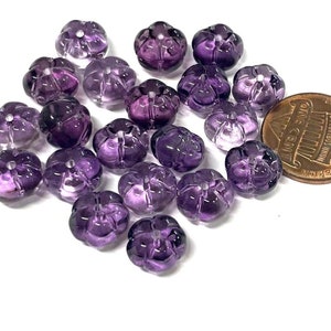 20pcs of Transparent Purple Gradient Flower Glass Beads 10mm (No.FLDL3-1538)