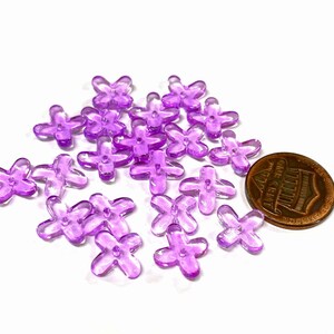 20pcs of Violet Purple Four Clover Flower Glass Beads 12mm(No.PFE3-1081)
