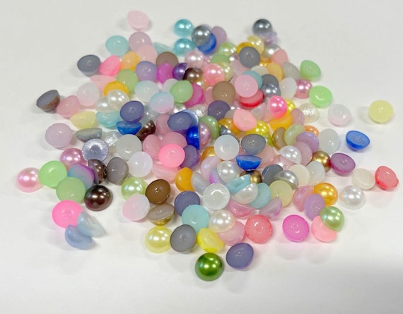 200 Perle Ovale Flatback In Ceramica Mezza Perla 6x8mm – Colori Misti Per Creazioni Uniche