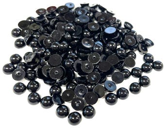 Black Acrylic Pearl Cabochons: Flat back Craft Supplies 10 Grams 6mm(No.HC1-3121)