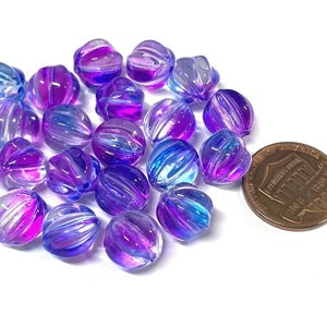20 sztuk fioletowo-niebieskich, gradientowych, dyniowych koralików, półprzezroczystych, 10 mm (nr FLPK12-1507)