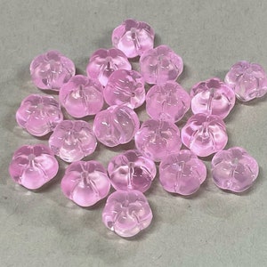 20 szt. przezroczystych różowych szklanych koralików kwiatowych 10 mm (nr FLDL8-2809)