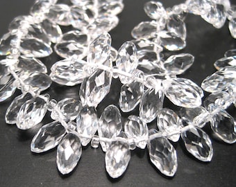 10pcs of Clear Faceted Teardrops Beads 12x6mm Glass Beads Briolette Beads(NO.TTD1-2144)