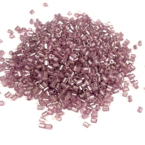 20 Grams Purple Silver Lined Bugle Beads 2mm (N0.BST22-096)