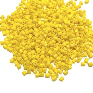 20 Grams Opaque Yellow Bugle Beads 2mm Faceted (N0.BST30-099)