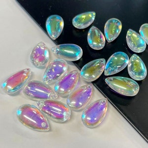 20pcs of Clear Rainbow AB Glass Teardrop Beads 13mm(No.TTD30-2072) image 1