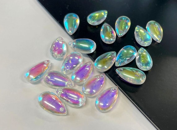20pcs of Clear Rainbow AB Glass Teardrop Beads 13mm(No.TTD30-2072)