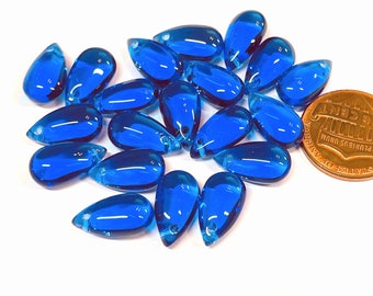 20pcs of Transparent Blue Teardrop Beads 13mm(No.25-2841)