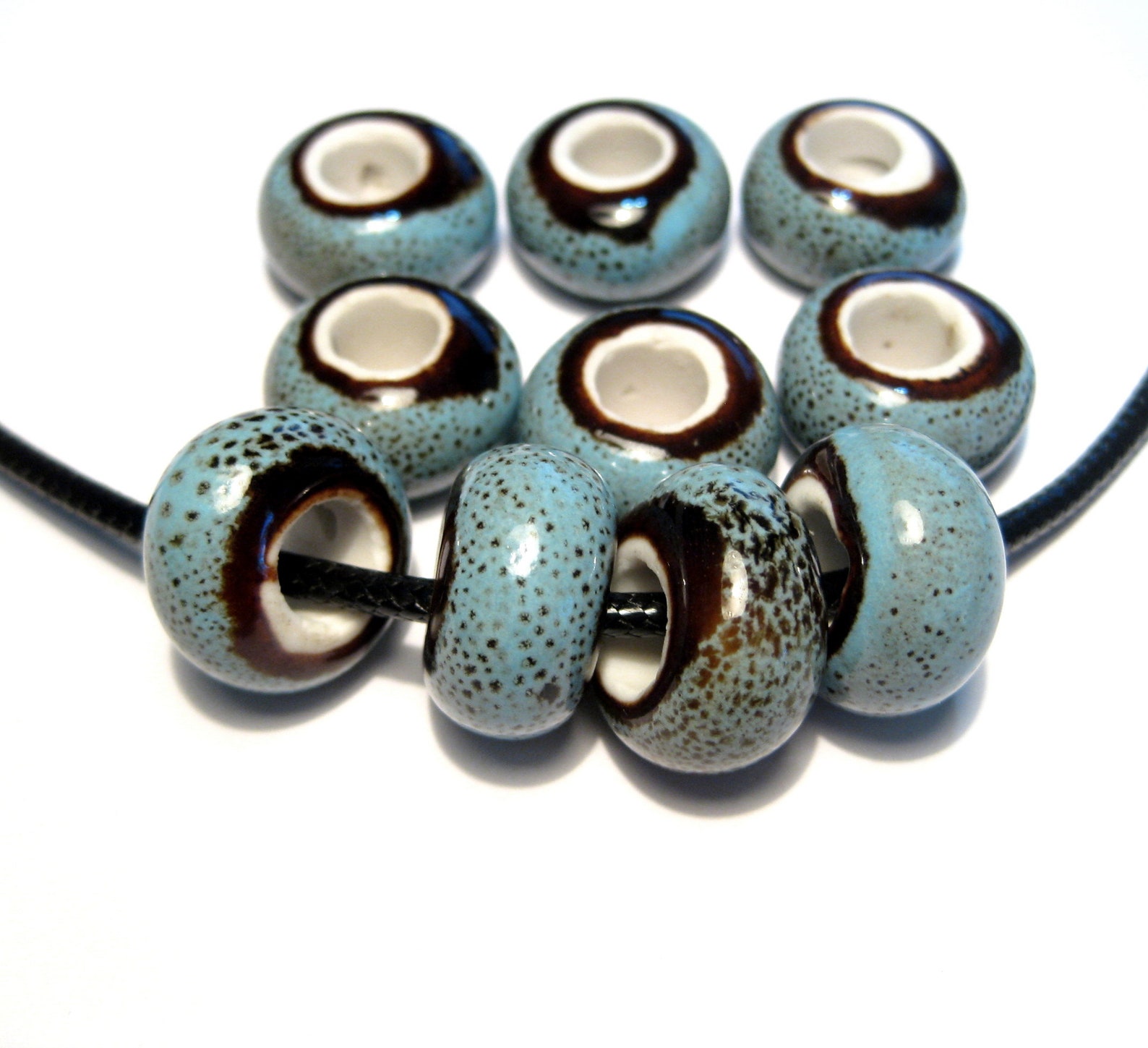 10pcs of Blue Ceramic Beads Large Hole Beads 14mm Ceramic Etsy