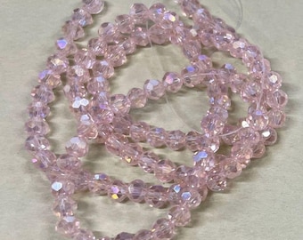 PH PandaHall 1230~1270pz Perline di Vetro Sfaccettato Perline Cristallo Sfaccettato, 3.5-4mm Perlina di Cristallo Distanziatori per Braccialetti Collane Orecchini Gioielli Fai Da Te, Foro: 0.5mm