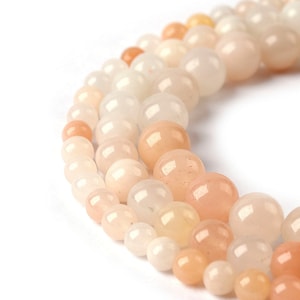 1 rang de perles rondes en pierre d&#39;aventurine rose naturelle 4 mm 6 mm 8 mm (GMPKAV)