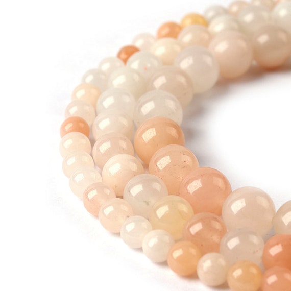 Strand of Natural Pink Aventurine Round Stone Beads 4mm 6mm 8mm