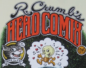 Head Comix Giclee Print / Underground Comics / comix  by Rcrumb / Robert Crumb Wall Art