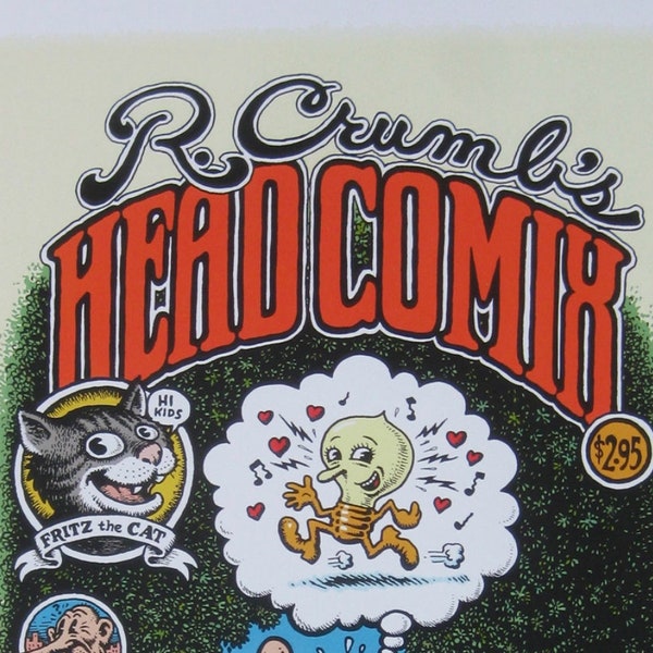 Head Comix Giclee Print / Underground Comics / comix par Rcrumb / Robert Crumb Wall Art