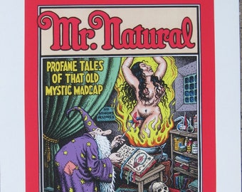 Mr. Natural Conjures the Devil Girl Giclee; profane tales giclee print by robert crumb r crumb