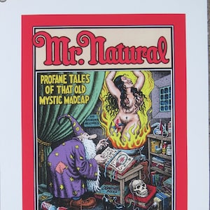 Mr. Natural Conjures the Devil Girl Giclee; profane tales giclee print by robert crumb r crumb