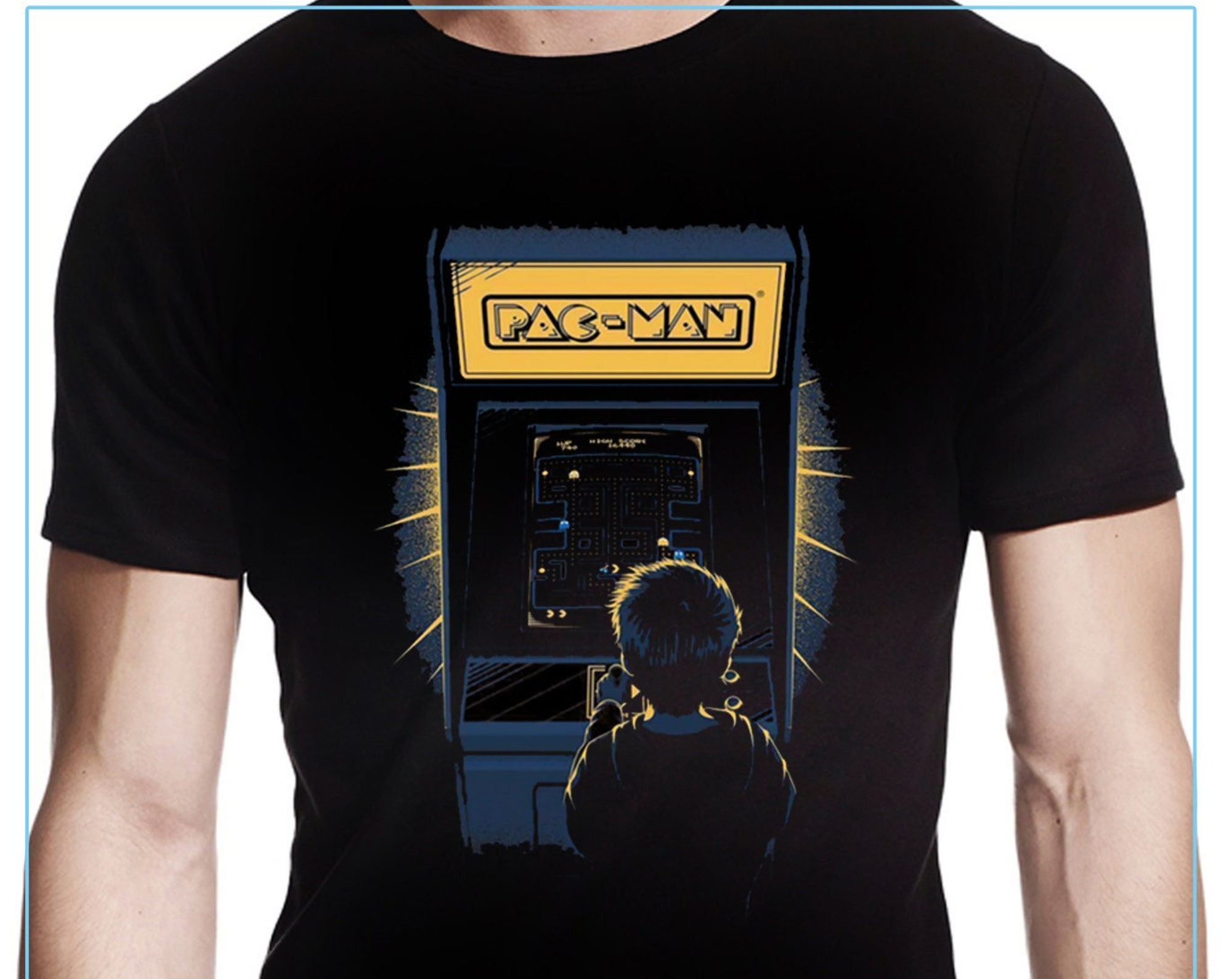 Discover Maglietta T-Shirt Pacman Uomo Donna Bambini Gioco Arcade Retro Anni '80 Anni '90