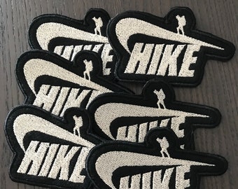 HIke Patch iron on or sew, funny design for hiking enthusiast, climbing, mountains, workout.