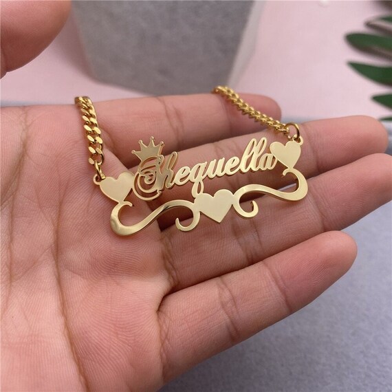 Amazon.com: GLAVEHO 14K Gold Name Bracelet, Real Gold Personalized Nameplate  Bracelet Custom Name Bracelets Gift for Women (14k rose gold color):  Clothing, Shoes & Jewelry