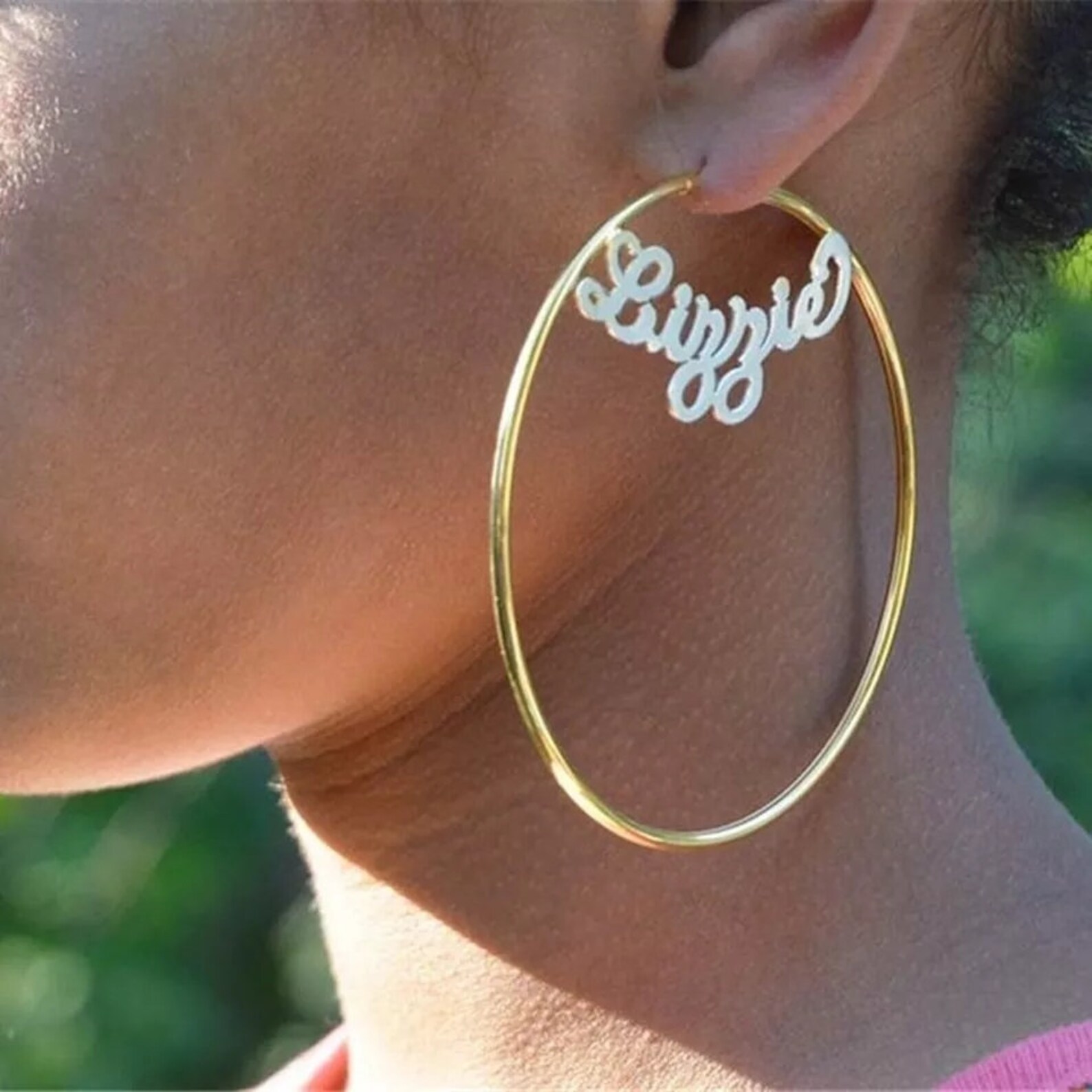 Name Hoop Earrings Name Earrings Customized Earrings Etsy