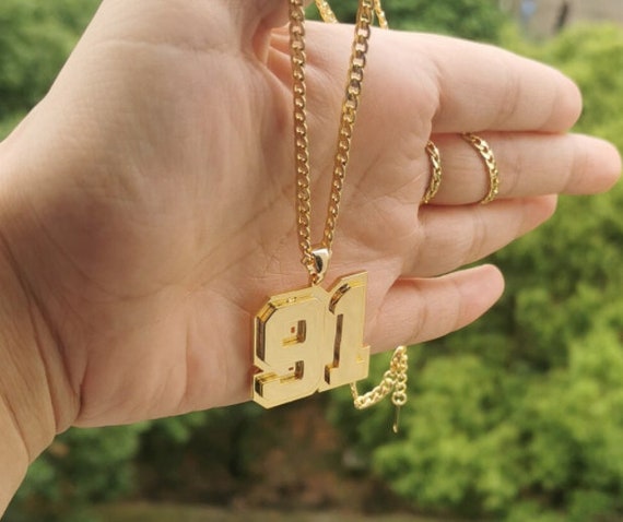 Custom Digital Number Necklace Dainty Pendant Necklace Birthday