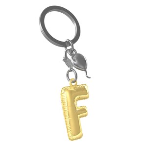 Metalmorphose 3D Party Balloon Initial &quot;F&quot; Keychain
