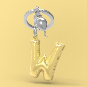 Metalmorphose 3D PARTY ALPHABET &quot;W&quot; KEYCHAIN