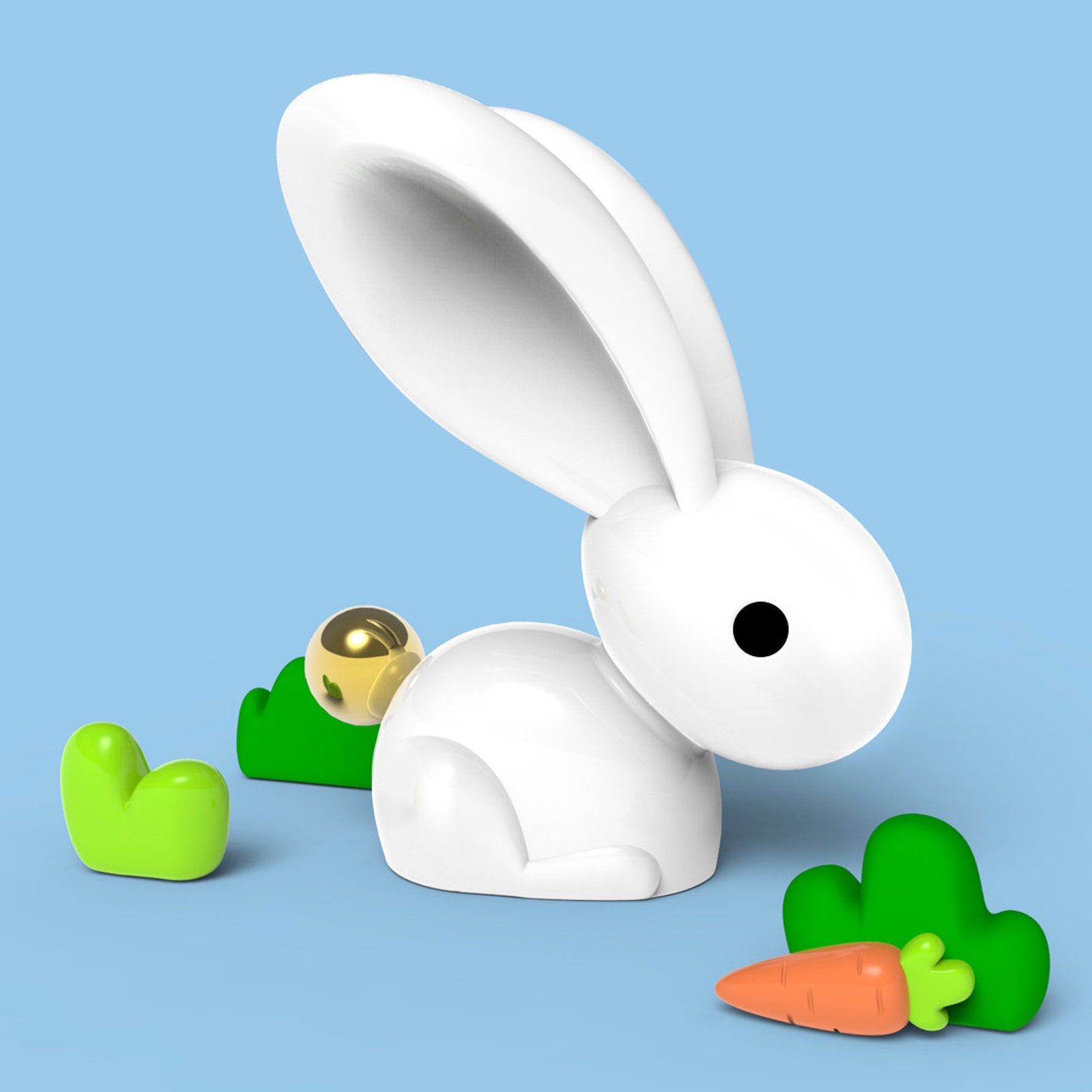 Metalmorphose 3D Rabbit Keychain | Etsy