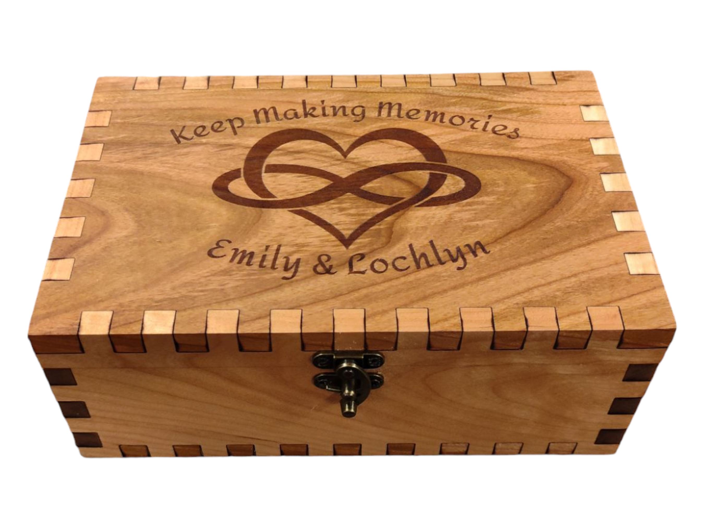 Personalized Cherry Wood Keepsake Box – Engraved Wedding Memory Box - Etsy