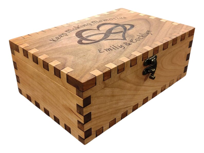 Personalized Cherry Wood Keepsake Box – Engraved Wedding Memory Box - Etsy