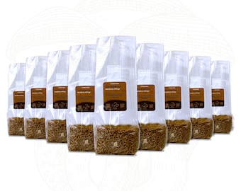 Sachet de graines de frai stérilisé 6+3 Offerts - Baies de seigle biologiques + port d'injection pour la culture de champignons