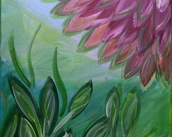 Impresión pintada a mano.