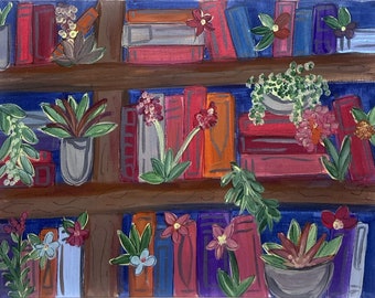 Pintura De Estantería De Libros