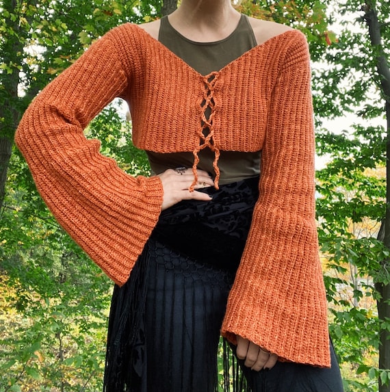 Orange bell sleeved Cardigan Orange bell sleeved Cardigan