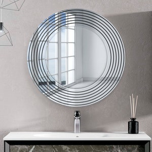 Pop Round Mirror Wall Art, Modern Wall Mirror, Cool Mirror, Different Mirror Home Decor, Circular Shaped Mirror, Gold, Silver or Pink Mirror