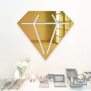 Modern Diamond Wall Art, Decorative Diamond Wall Mirror, Cool Mirror for Home Decor, Irregular Shaped Mirror, Silver Gold Diamond Mirror